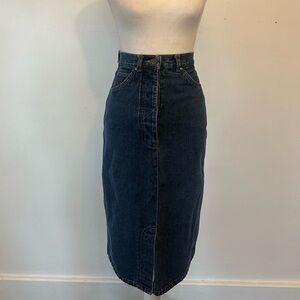 Vintage Mass Confusion Dark Blue Denim Pencil Skirt